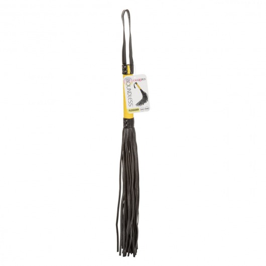 Черная плеть с желтой рукоятью Boundless Flogger - 69,25 см. - California Exotic Novelties - купить с доставкой в Новокузнецке