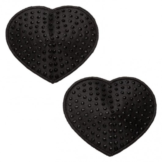 Черные пэстисы в форме сердечек Heart Pasties - California Exotic Novelties - купить с доставкой в Новокузнецке