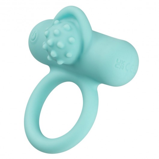 Аквамариновое эрекционное виброкольцо Silicone Rechargeable Nubby Lover’s Delight - California Exotic Novelties - в Новокузнецке купить с доставкой