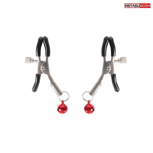 Серебристые зажимы на соски с шариками - Notabu - купить с доставкой в Новокузнецке Серебристые зажимы на соски с шариками - Notabu - купить с доставкой в Новокузнецке