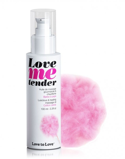 Съедобное согревающее массажное масло Love Me Tender Cotton Candy с ароматом сладкой ваты - 100 мл. - Love to Love - купить с доставкой в Новокузнецке