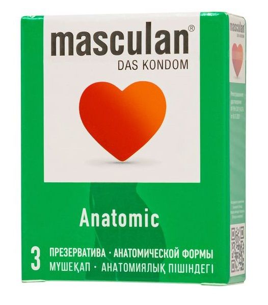 Презервативы анатомической формы Masculan Anatomic - 3 шт. - Masculan - купить с доставкой в Новокузнецке