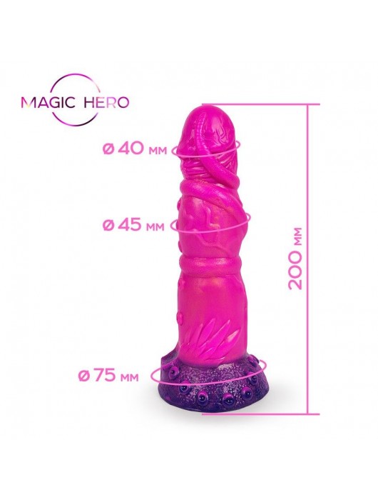 Розовый рельефный фантазийный фаллоимитатор - 20 см. - Bior toys - купить с доставкой в Новокузнецке