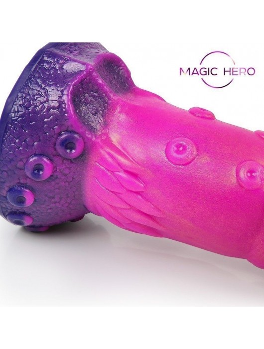 Розовый рельефный фантазийный фаллоимитатор - 20 см. - Bior toys - купить с доставкой в Новокузнецке