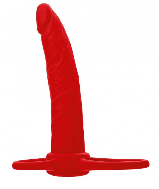 Красная насадка на пенис для двойного проникновения Black Red - 16,5 см. - ToyFa - купить с доставкой в Новокузнецке