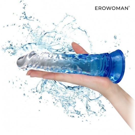 Синий гибкий фаллоимитатор - 20,5 см. - Erowoman-Eroman