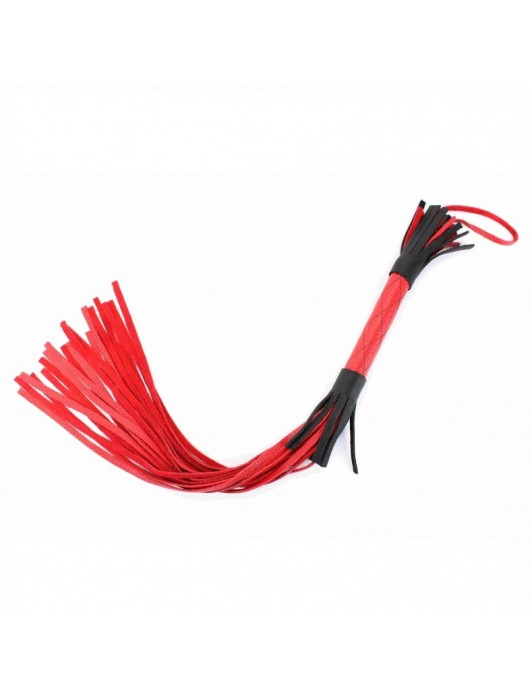 Красно-черная плетка из натуральной кожи - 51 см. - БДСМ Арсенал - купить с доставкой в Новокузнецке