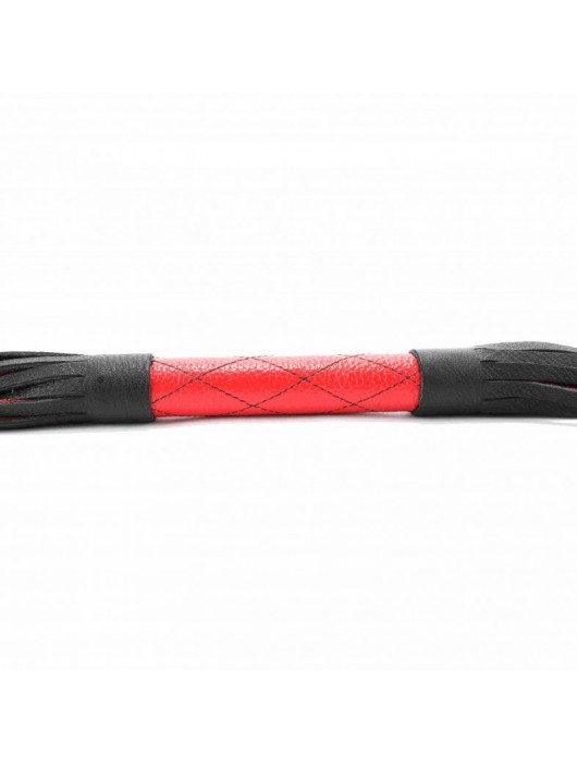 Красно-черная плетка из натуральной кожи - 51 см. - БДСМ Арсенал - купить с доставкой в Новокузнецке