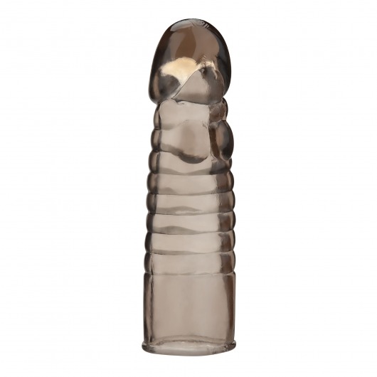 Дымчатая насадка-удлинитель Ribbed Realistic Penis Enhancing Sleeve Extension - 15,2 см. - BlueLine - в Новокузнецке купить с доставкой