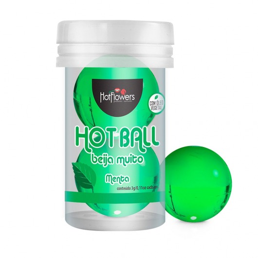 Лубрикант на масляной основе Hot Ball Beija Muito с ароматом мяты (2 шарика по 3 гр.) - HotFlowers - купить с доставкой в Новокузнецке