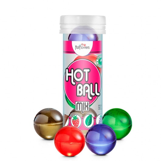 Ароматизированный лубрикант Hot Ball Mix на масляной основе (4 шарика по 3 гр.) - HotFlowers - купить с доставкой в Новокузнецке