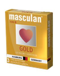 Презервативы Masculan Ultra Gold с золотым напылением и ароматом ванили - 3 шт. - Masculan - купить с доставкой в Новокузнецке