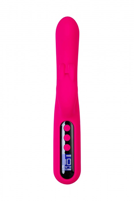 Ярко-розовый вибратор с клиторальной стимуляцией Rablock - 23,5 см. - ToyFa