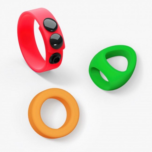 Набор из 3 разноцветных эрекционных колец Kit Neon Ring - Love to Love - в Новокузнецке купить с доставкой