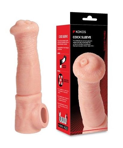 Телесная фантазийная насадка на член Cock Sleeve Size L - KOKOS - в Новокузнецке купить с доставкой