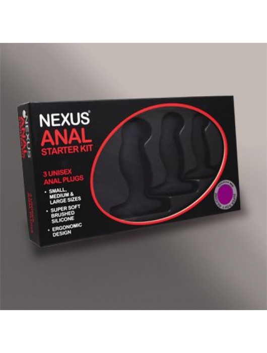 Набор из 3 массажеров простаты чёрного цвета NEXUS ANAL STARTER KIT - Nexus Range - в Новокузнецке купить с доставкой