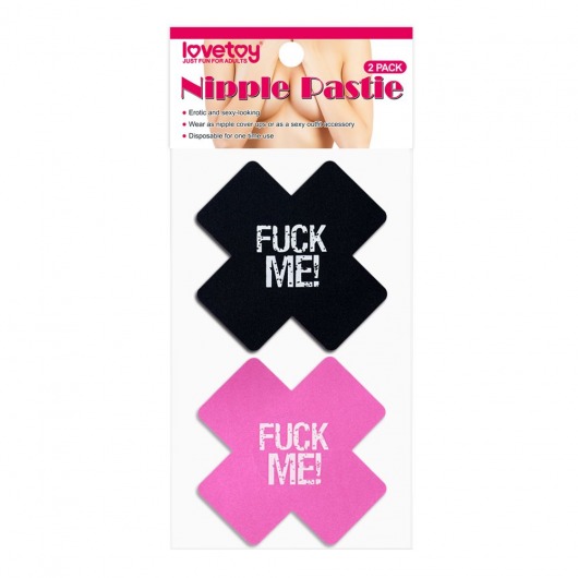 Набор из 2 пар пэстисов Cross Pattern Nipple Pasties - Lovetoy - купить с доставкой в Новокузнецке