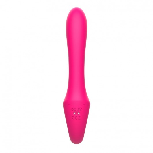 Розовый вибратор с клиторальным отростком и пультом ДУ- 19,6 см. - I-MOON