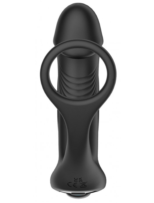 Черный пульсирующимй массажер простаты с вибрацией и пультом ДУ - 17,1 см. - Secwell - в Новокузнецке купить с доставкой