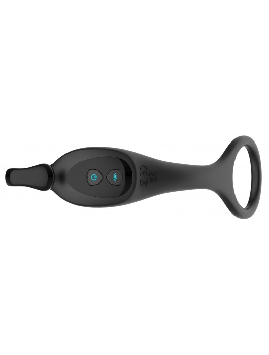 Черный пульсирующимй массажер простаты с вибрацией и пультом ДУ - 17,1 см. - Secwell - в Новокузнецке купить с доставкой