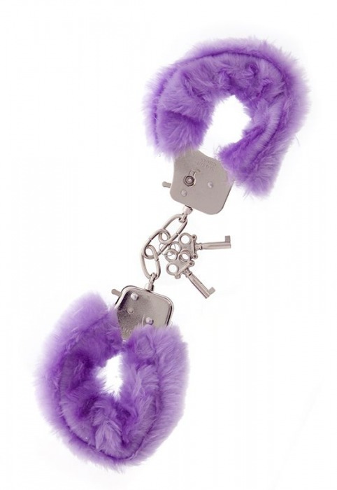 Фиолетовые меховые наручники METAL HANDCUFF WITH PLUSH LAVENDER - Dream Toys - купить с доставкой в Новокузнецке