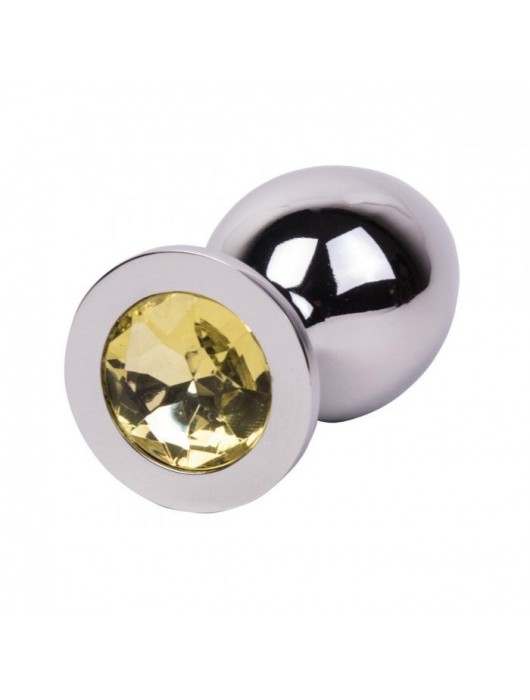 Большой стальной плаг с желтым кристаллом Sweet Lemon - 9,5 см. - Erotic Fantasy - купить с доставкой в Новокузнецке