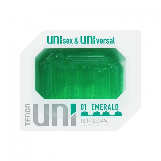 Зеленый мастурбатор-стимулятор Tenga Uni Emerald - Tenga - в Новокузнецке купить с доставкой