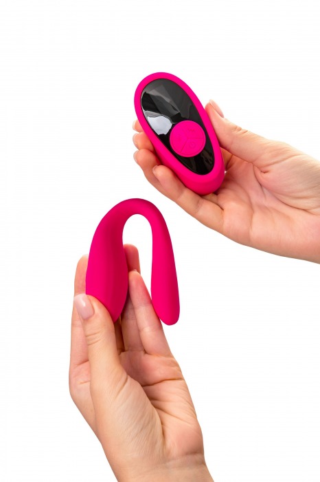 Розовый вибратор для пар Prawno с пультом ДУ - ToyFa купить в Новокузнецке с доставкой в Orgasmix.ru Розовый вибратор для пар Prawno с пультом ДУ - ToyFa