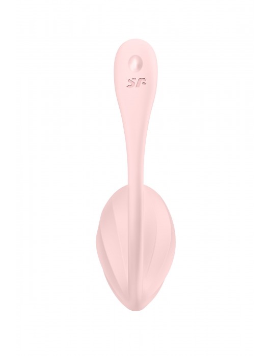 Розовое виброяйцо Ribbed Petal с пультом ДУ - Satisfyer