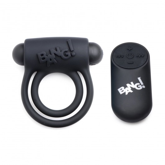 Черное эрекционное виброкольцо 28X Remote Control Vibrating Cock Ring   Bullet - XR Brands - в Новокузнецке купить с доставкой