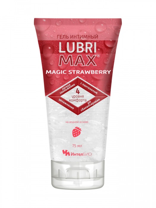 Интимный гель-смазка на водной основе Lubrimax Magic Strawberry - 75 мл. - ИнтелБИО - купить с доставкой в Новокузнецке