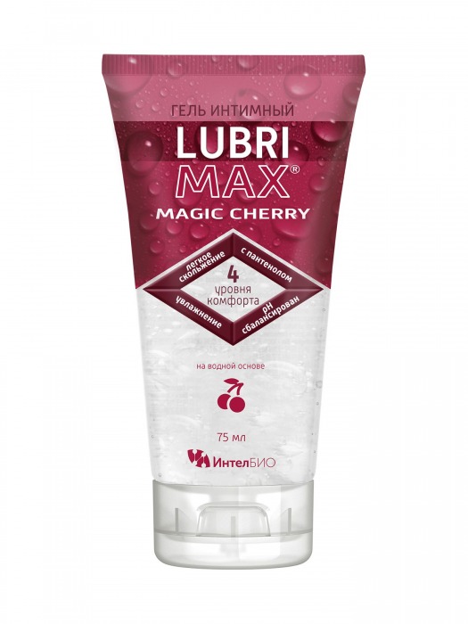 Интимный гель-смазка на водной основе Lubrimax Magic Cherry - 75 мл. - ИнтелБИО - купить с доставкой в Новокузнецке