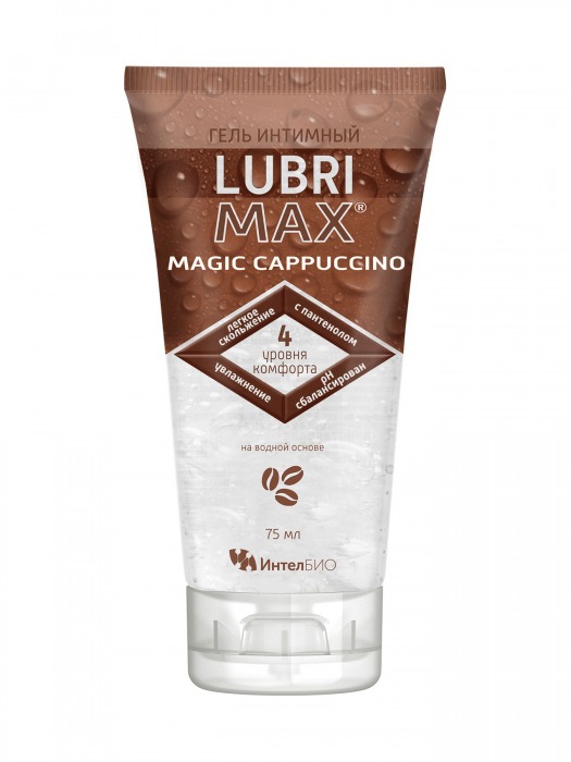 Интимный гель-смазка на водной основе Lubrimax Magic Cappuccino - 75 мл. - ИнтелБИО - купить с доставкой в Новокузнецке