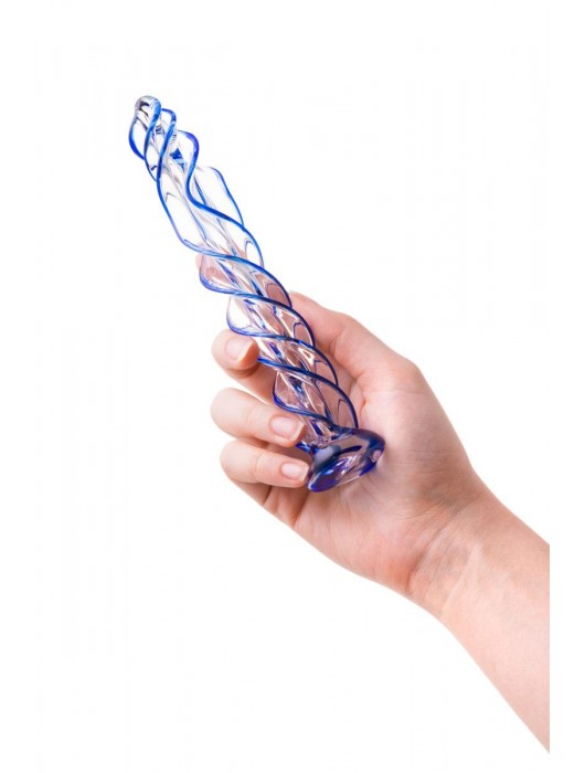 Прозрачный фаллос из стекла со спиралью - 18 см. - Sexus