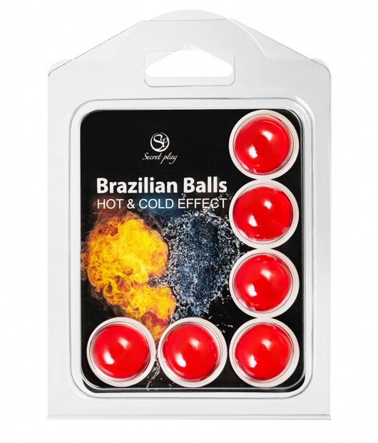 Набор из 6 шариков с массажным маслом Brazilian Balls с охлаждающим и разогревающим эффектом - Secret Play - купить с доставкой в Новокузнецке