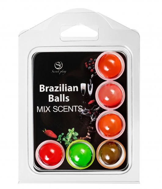 Набор из 6 шариков с ароматизированными массажными маслами Brazilian Balls - Secret Play - купить с доставкой в Новокузнецке