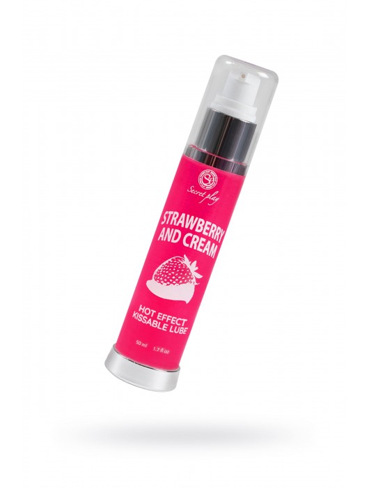 Массажное масло 2-в-1 с разогревающим эффектом и вкусом клубники со сливками - 50 мл. - Secret Play - купить с доставкой в Новокузнецке