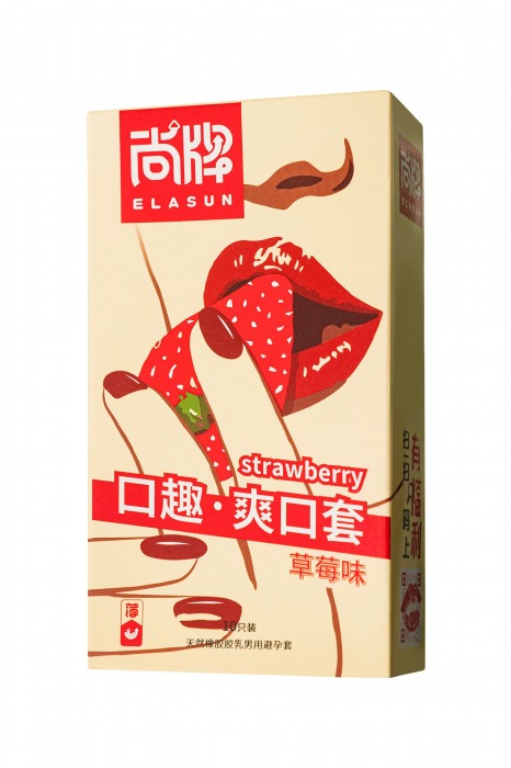 Презервативы Elasun Strawberry с аромато клубники - 10 шт. - Elasun - купить с доставкой в Новокузнецке