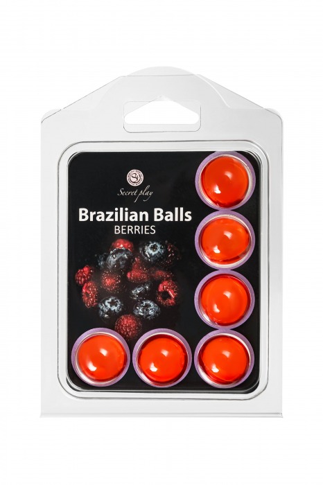 Набор из 6 шариков с массажным маслом Brazilian Balls с ароматом ягод - Secret Play - купить с доставкой в Новокузнецке