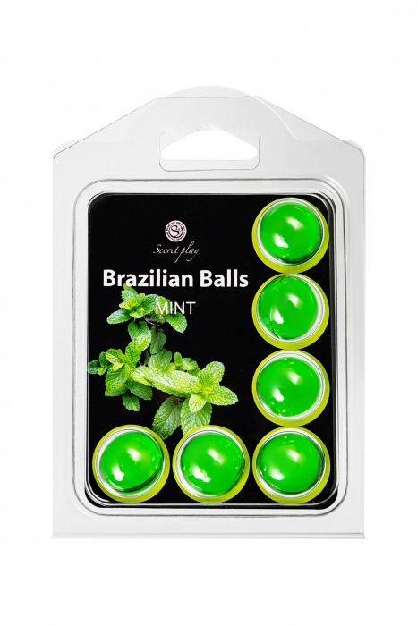 Набор из 6 шариков с массажным маслом Brazilian Balls с ароматом мяты - Secret Play - купить с доставкой в Новокузнецке