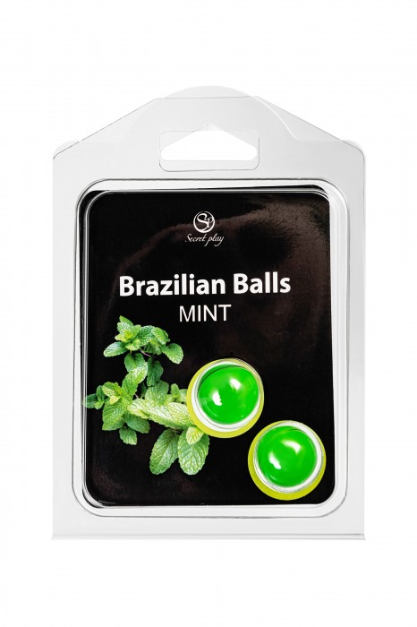 Набор из 2 шариков с массажным маслом Brazilian Balls с ароматом мяты - Secret Play - купить с доставкой в Новокузнецке