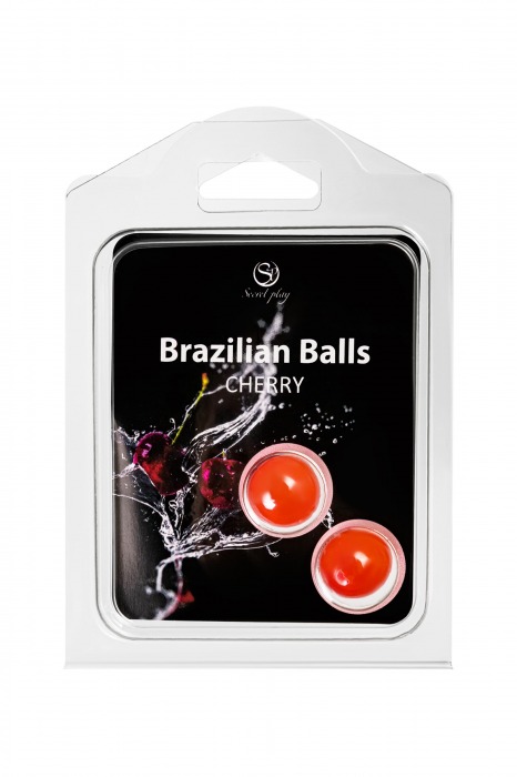 Набор из 2 шариков с массажным маслом Brazilian Balls с ароматом вишни - Secret Play - купить с доставкой в Новокузнецке