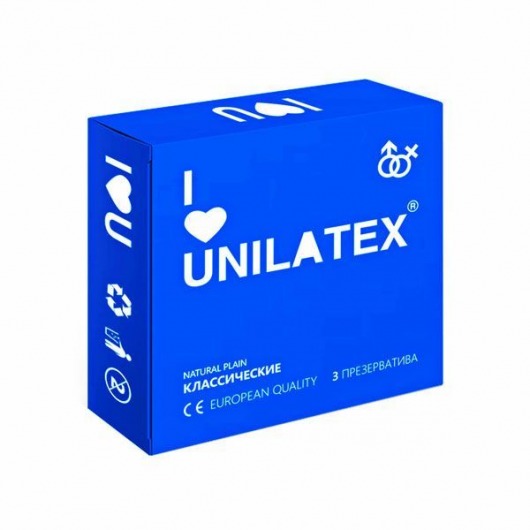 Классические презервативы Unilatex Natural Plain - 3 шт. - Unilatex - купить с доставкой в Новокузнецке