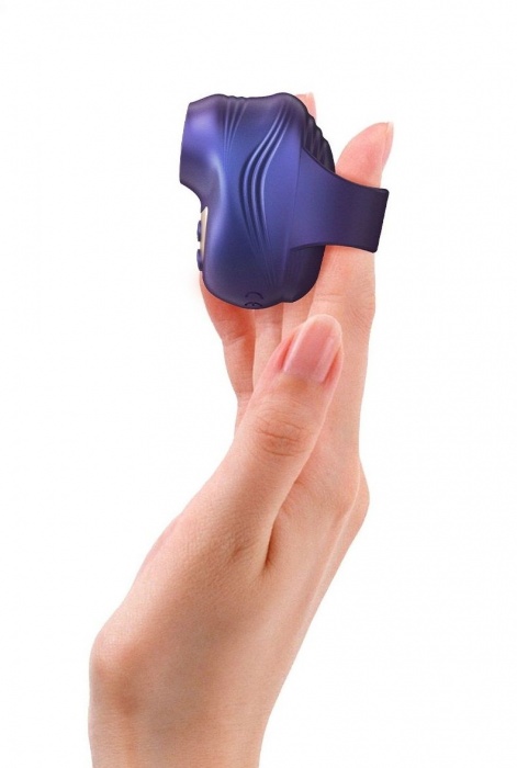 Синий клиторальный стимулятор на палец Kisscool - Love to Love