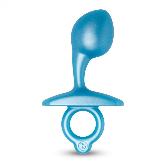 Голубая анальная пробка для массажа простаты Bulb Silicone Prostate Plug - 10,7 см. - b-Vibe - в Новокузнецке купить с доставкой