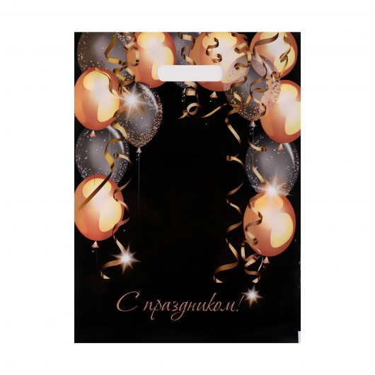 Пакет с вырубной ручкой и принтом в виде шариков (30х40 см) - Сима-Ленд - купить с доставкой в Новокузнецке