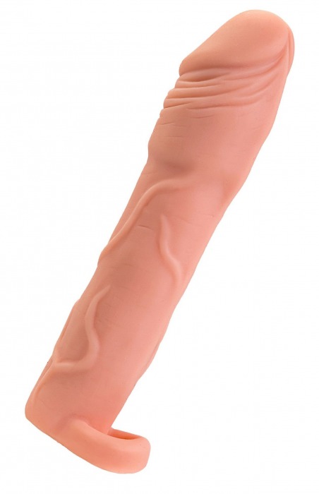 Телесная удлиняющая насадка с подхватом - 19 см. - ToyFa - в Новокузнецке купить с доставкой Телесная удлиняющая насадка с подхватом - 19 см. - ToyFa - в Новокузнецке купить с доставкой