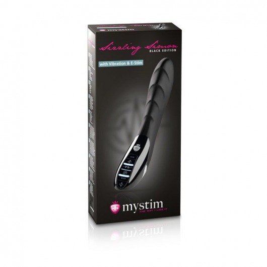 Вибратор с электростимуляцией Sizzling Simon Black Edition - 27 см. - MyStim - купить с доставкой в Новокузнецке