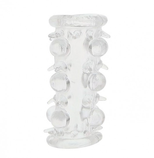 Прозрачная насадка на пенис с шипами и бугорками JELLY JOY LUST CLUSTER CLEAR - Dream Toys - в Новокузнецке купить с доставкой