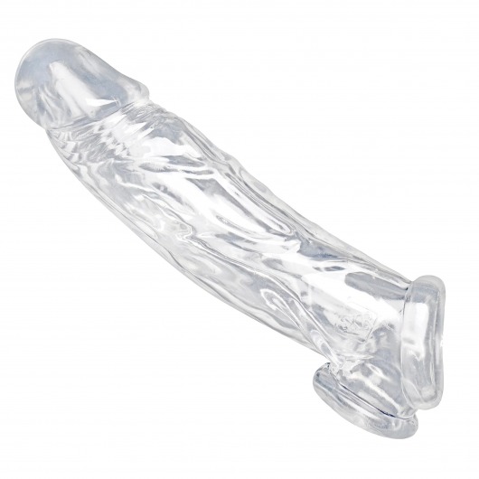 Прозрачная насадка для увеличения члена Realistic Clear Penis Enhancer and Ball Stretcher - 20,3 см. - XR Brands - в Новокузнецке купить с доставкой